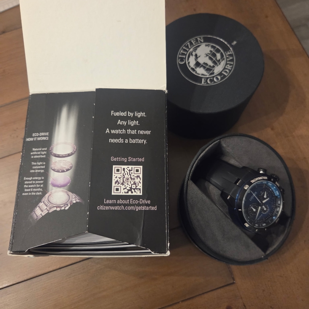 Citizen Eco-Drive Men's Blue and Black Watch